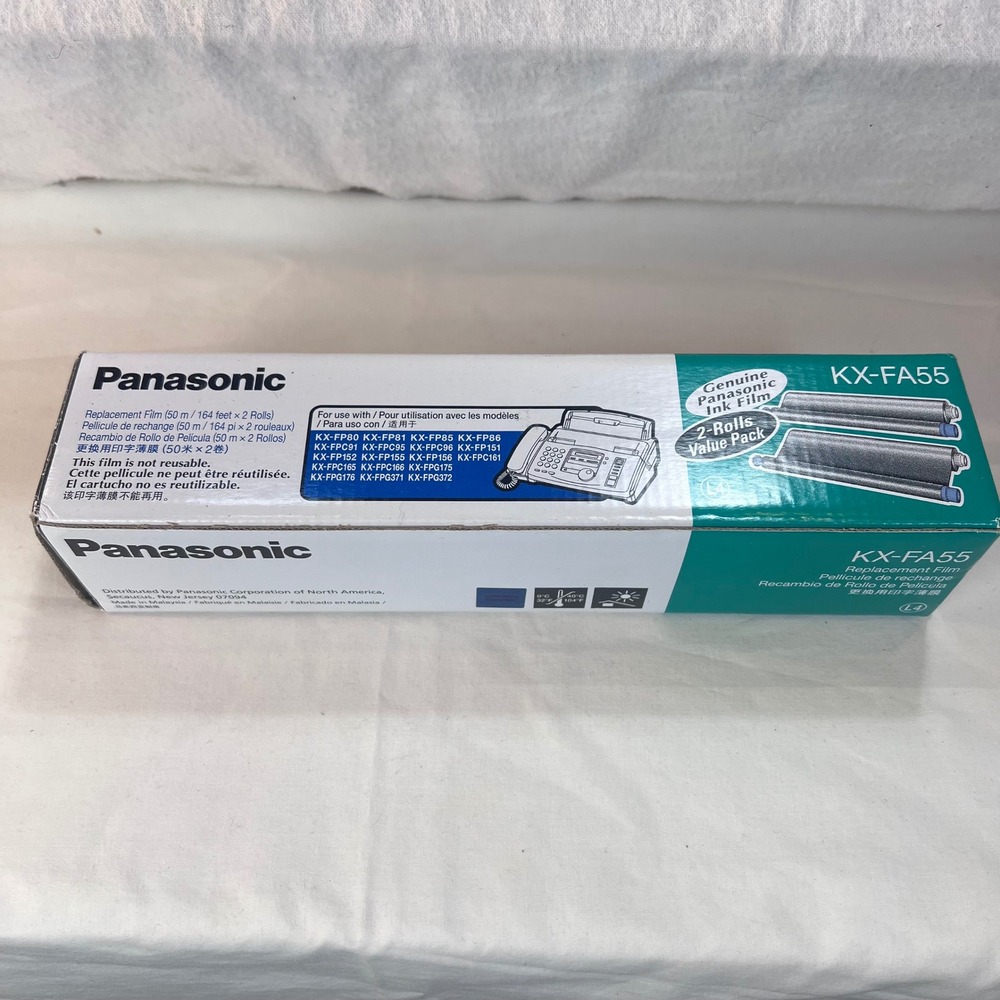 Panasonic KX-FA55 Replacement Fax Ink Film 2-Roll Value Pack 50m Genuine New